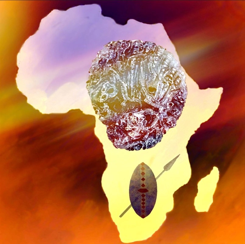 Afrique noire Afrique rouge Tableau de Pascal Vatinel