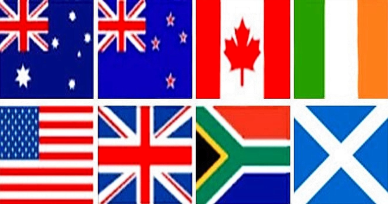English speaking country flags